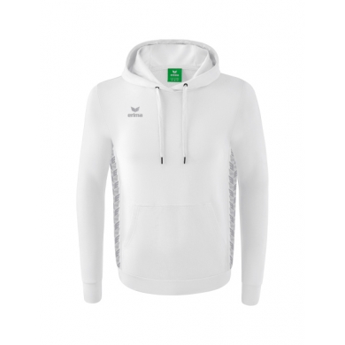 Erima Hooded Sweatshirt Essential Team Hooded Sweat (soft cotton, ribbed cuffs) white/grey Men